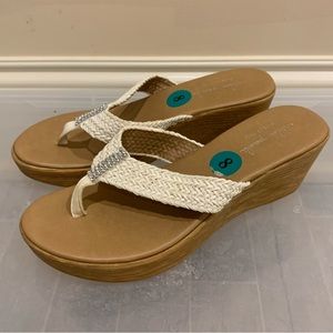 Mila Paoli Wedged Flip Flops/Sandals Size8